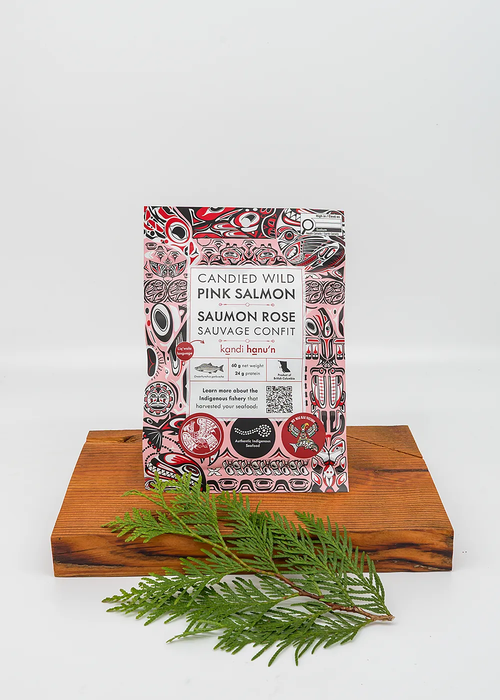 candied wild pink salmon package front