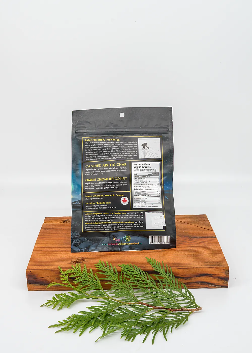 candied wild arctic char package back