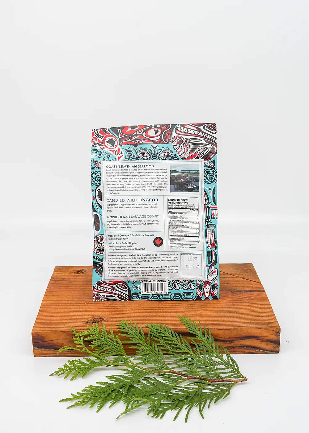 candied wild lingcod package back